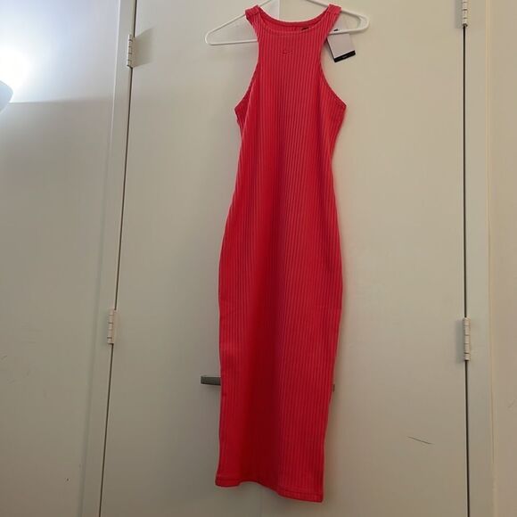 Nike Sportswear Chill Rib Slim Sleeveless Midi Dress Aster Pink XS(FN3679-629） - Picture 5 of 12